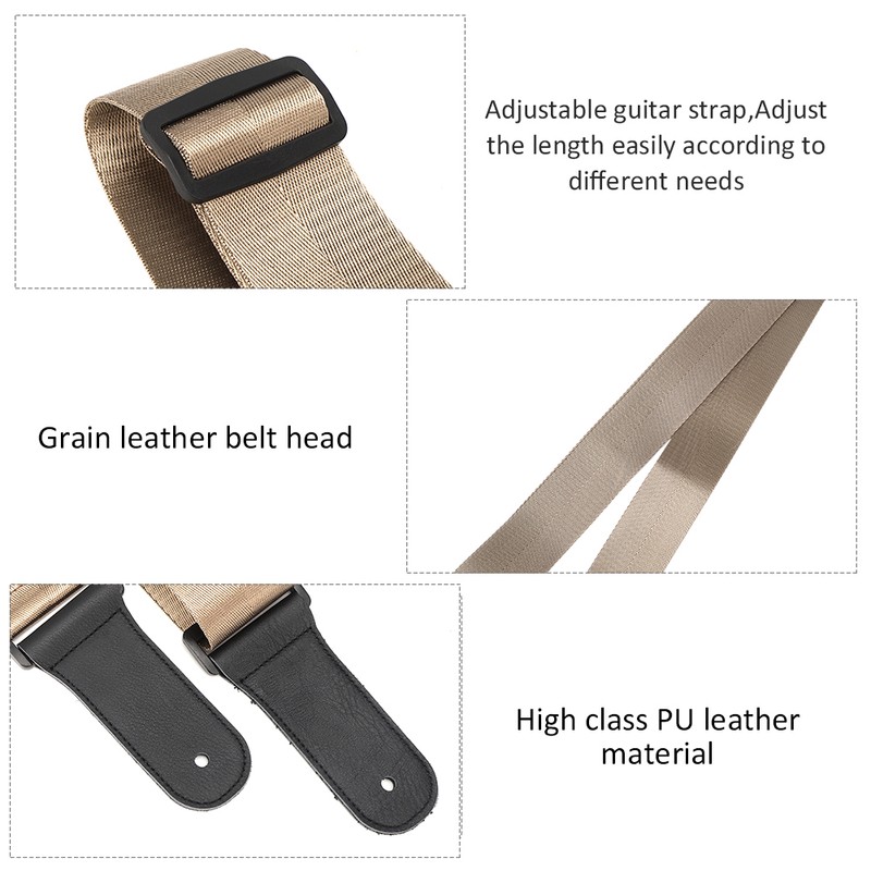 Guitar Strap Acoustic Electric Bass Ukulele Nylon Belt Adjustable TopGrain