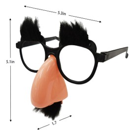 VIGUEUR Disguise Glasses with Nose, Big Nose Glasses Funny for Party