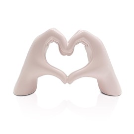 AWAIOY - Decoración para el hogar, escultura de manos de corazón para sala de estar, recámara, estantería, decoración de mesa, estatua de resina, regalo conmemorativo para familias y amigos