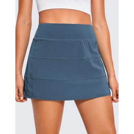 CRZ YOGA Womens High Waisted Tennis Skirts with 3 Pockets Golf Skirts A Line Lightweight Cute Athletic Casual Skorts Stelindigo Large