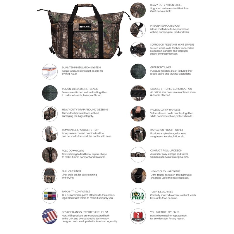 NorChill 12 Can Insulated Soft Sided Cooler, Realtree Xtra Camo