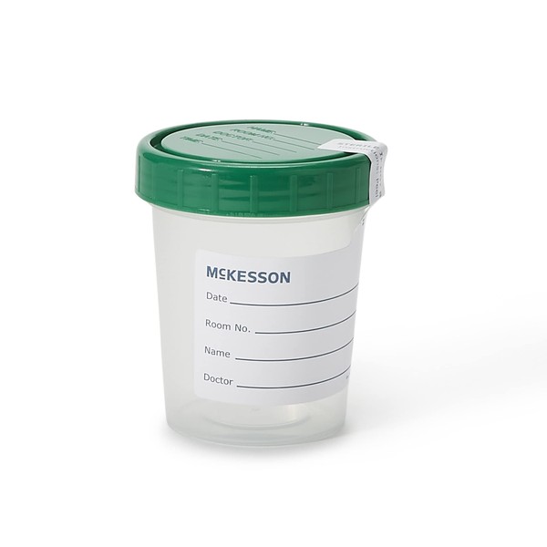 McKesson Specimen Container, Sterile, Screw Cap, Leak-Resistant, 120 mL, 100 Count