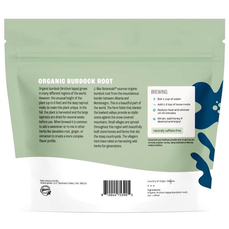 J Mac Botanicals Organic Burdock Root Herbal Tea - 4
