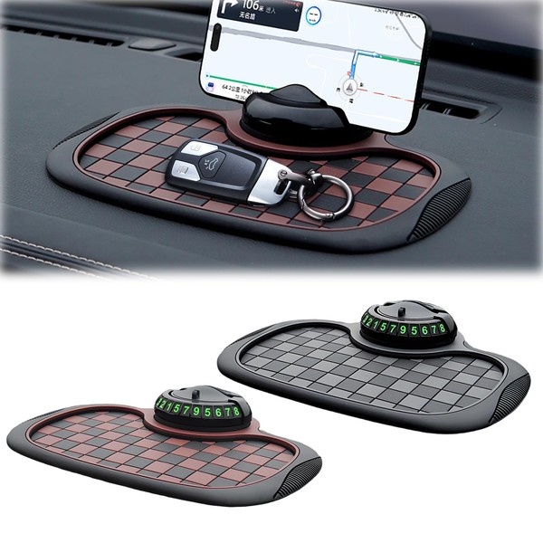 Multi-Function Car Dashboard Organizer: 360° Rotating Phone Holder + Concealable