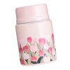 Insulated Food Jar Flower Pattern 450ML Capacity Stainless Steel Portable
