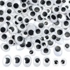 TOAOB 200pcs Black Plastic Self Adhesive Wiggle Googly Eyes Oval