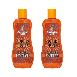 Australian Gold Solar Dust Tanning Gel – 2-Pack (8 oz) Golden Shimmer Non-Greasy
