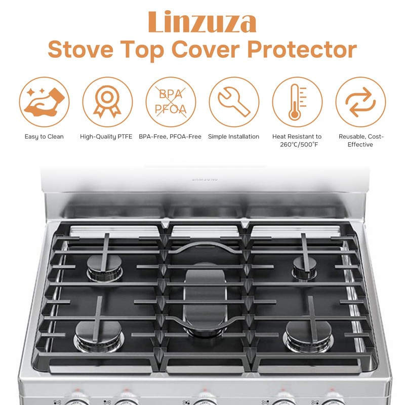 Linzuza Guards for Gas Stove Top Protector Covers 0.3mm Cuttable,Heat