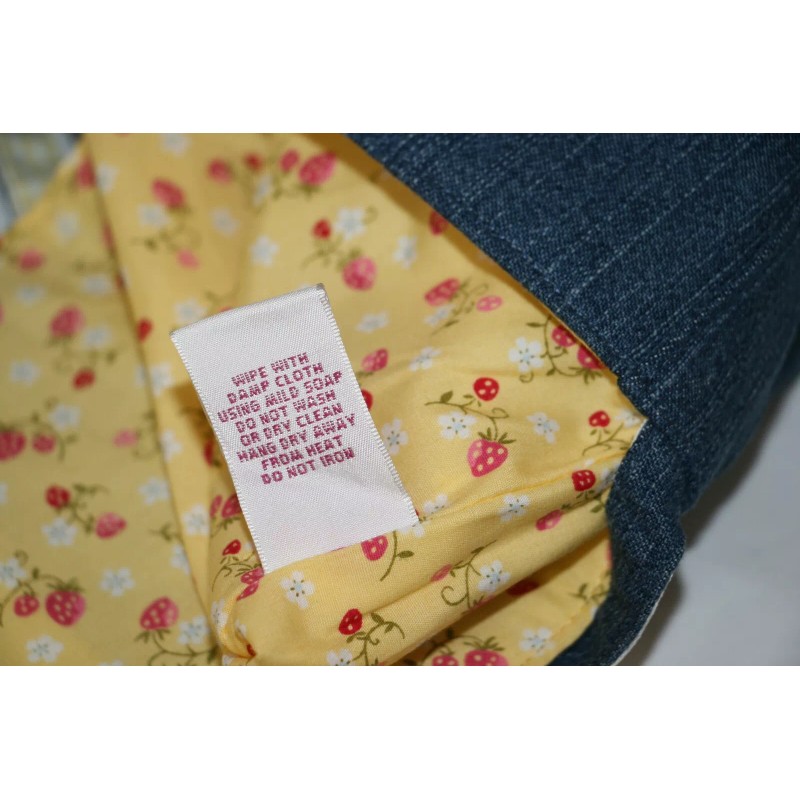 Gymboree VNTG Gymboree Jean Crossbody Bag for Kids Embroidered Strawberries