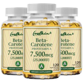 coolkin Beta-Carotene Vitamin A - Eye Vision Health, Skin Health, Immune System - 2 Pack