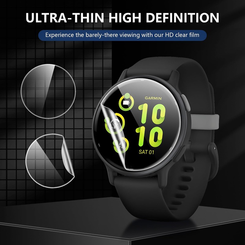 Suoman 6-Pack for Garmin Vivoactive 5 Screen Protector, Full Coverage