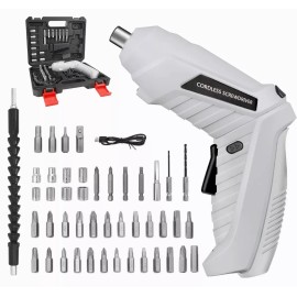 Burkey Destornillador Taladro Eléctrico Inalámbrico, Set 47pcs 3.6v