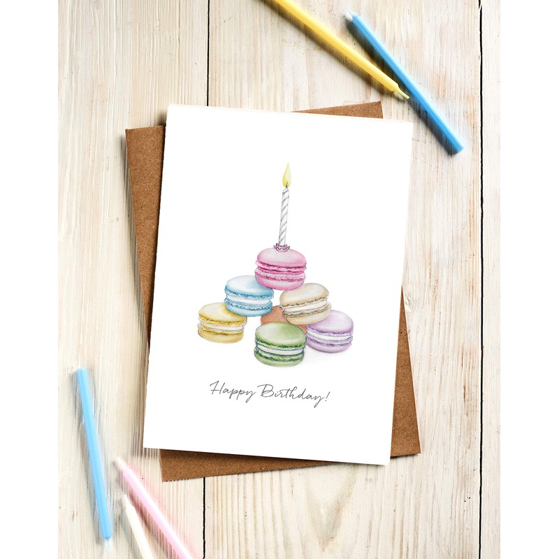 Lottie Murphy Macaron Birthday Card - Female Birthday Card -