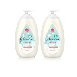 Johnson's CottonTouch Newborn Baby Face and Body Lotion, Hypoallergenic and Paraben-Free Moisturization for Baby's Sensitive Skin, Made with Real Cotton Twin Pack, 2 x 27.1 fl. oz