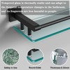 SFGSOWOR Bathroom Glass Shelf 20IN Rectangular Stainless Steel Tempered Glass