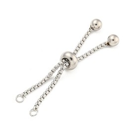 DanLingJewelry 10Pcs Adjustable Slider Chain Bracelet 11cm Stainless Steel Bracelet Slider Extender Chains with Ball Ends for DIY Jewelry Making