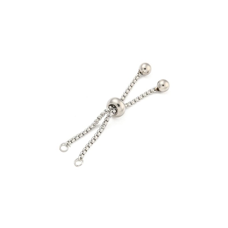 DanLingJewelry 10Pcs Adjustable Slider Chain Bracelet 11cm Stainless Steel Bracelet