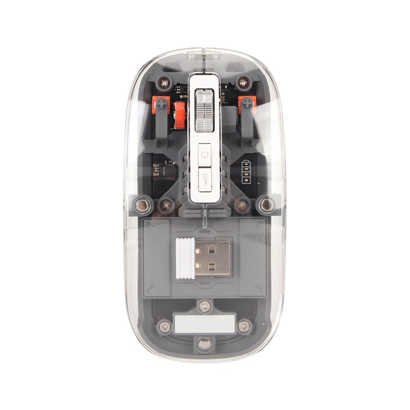 Wireless Bluetooth Mouse Transparent Clear Cool Shell Mute Click Colorful