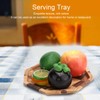 Grid Pattern Wood Plate Fruit Dishes Holder Tea Tray Dessert