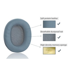 Replacement Ear Pads are Compatible with Skullcandy Crusher Wireless/Crusher360/Hesh3/Hesh ANC/Hesh Evo Headphones. Akkiv Replacement Ear Pads are Made of Protein Leather and Memory Foam (Navy Blue)