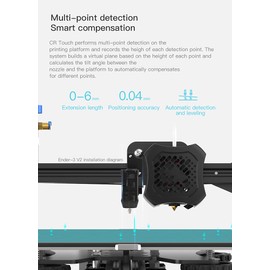 Creality Kit de nivelación automática CR Touch, accesorios de impresora 3D para todas las impresoras Creality FDM, Ender 3/Ender 3 V2/Ender 5/CR -10/CR-10S4/S5/CR20/20Pro