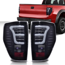 G-PLUS Fit For 2009-2014 Ford F-150 LED Tube Tail Lights Brake Lamps Assembly Smoke