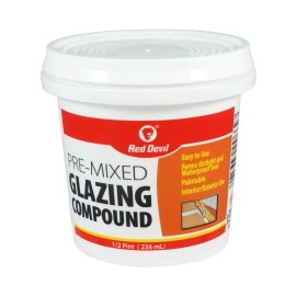 Red Devil Pro Formula White Glazing Compound 2 Pint Oil Based Paintable Flexible Adhesion