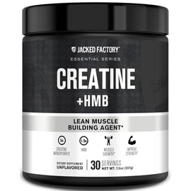Jacked Factory Creatine HMB Powder Supplement with Creatine Monohydrate & HMB for Men & Women for Muscle Growth, Increased Strength, Enhanced Energy -
