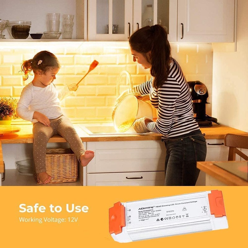 LEDMO Dimmable LED Driver 60W 12V DC Quiet Operation Universal