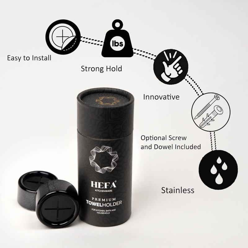 HEFA Towel Hooks, Towel Holder, Dish Towel Holder, Kitchen Organization,