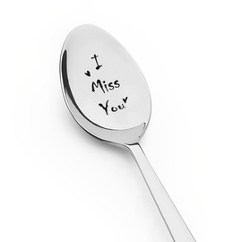 I Miss You Gifts Spoon for Women Men Long Distance Relationship Gifts for Boyfriend Girlfriend Christmas Presents for Wife Husband Anniversary Birthday Gifts for Him Her Moving Away Gifts for Friend