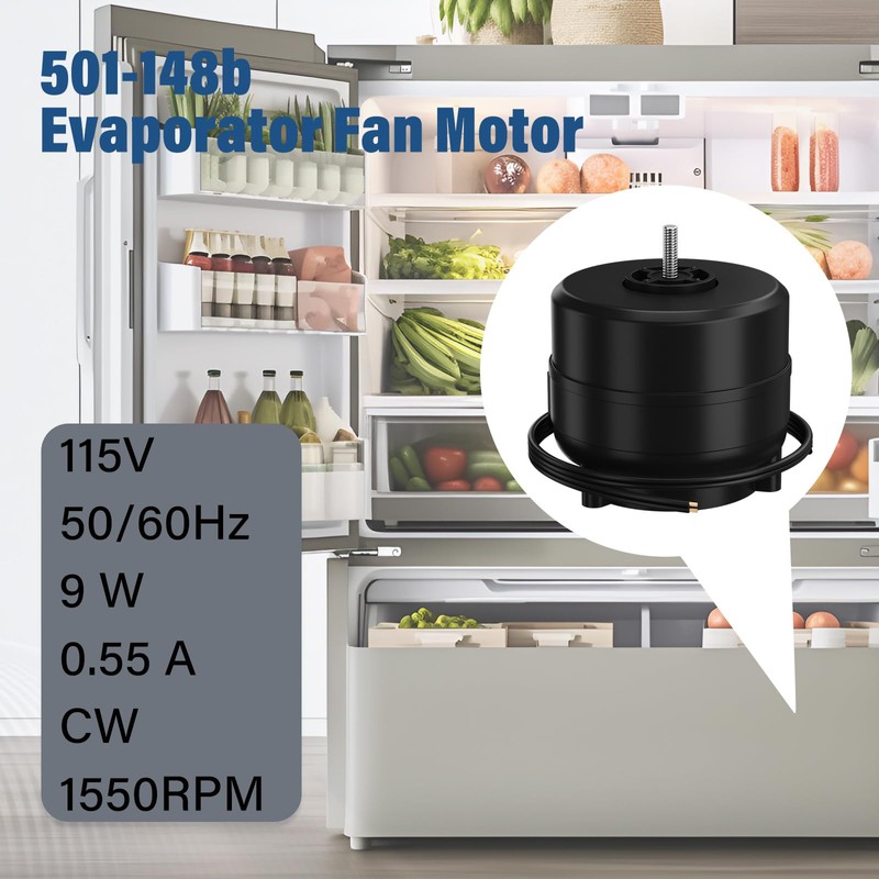 Xicbie 501-148B Refrigerator Evaporator Motor 9W 1550RPM CW 115V