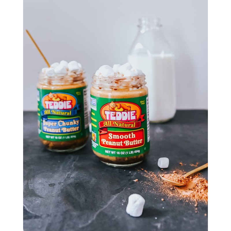Teddie All Natural Smooth Peanut Butter, Gluten Free & Vegan,