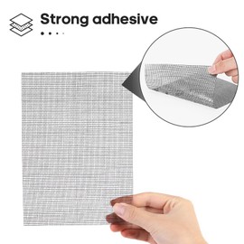 Secopad 5" x 7" Black/Grey Screen Repair Kit, 6 PCS Window Screen Patch Repair Tape for Mesh Window Door, Strong Adhesive Fiberglass Mesh Pacth Tape