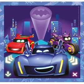 Clementoni Jigsaw Puzzle Batwheels 3 Puzzle With 48 Pieces - Supercolor Puzzle For Children 5-7 Years, Cartoon, Cars, Gift For Boy/Girls, Puzzle For Kids, Made In Italy, 25307