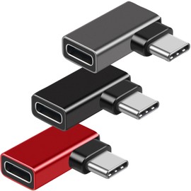 tunghey 3Pack Right Angle USB C to USB C Adapter 240W, 90 Degree USB C Adapter 40Gbps, 8K USB C Male to USB C Female Type C Extender Adapter for IP-ad,Thund-erbolt/ USB4 (Side Angle)