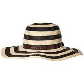 Sunlily Roll-N-Go Sun Hat, Black/Tan Stripe, One Size