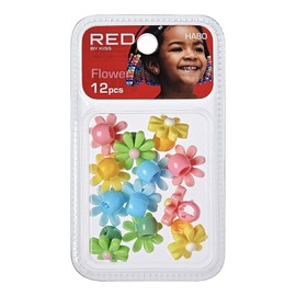 RED by Kiss 12 Pieces Clips, Flower Claw Clip for Hair Braids, Hair Clips, Kids Hair Accessory Clip, Small Mini Cute Strong Hold Thin Hair Clips Girls Women Kids