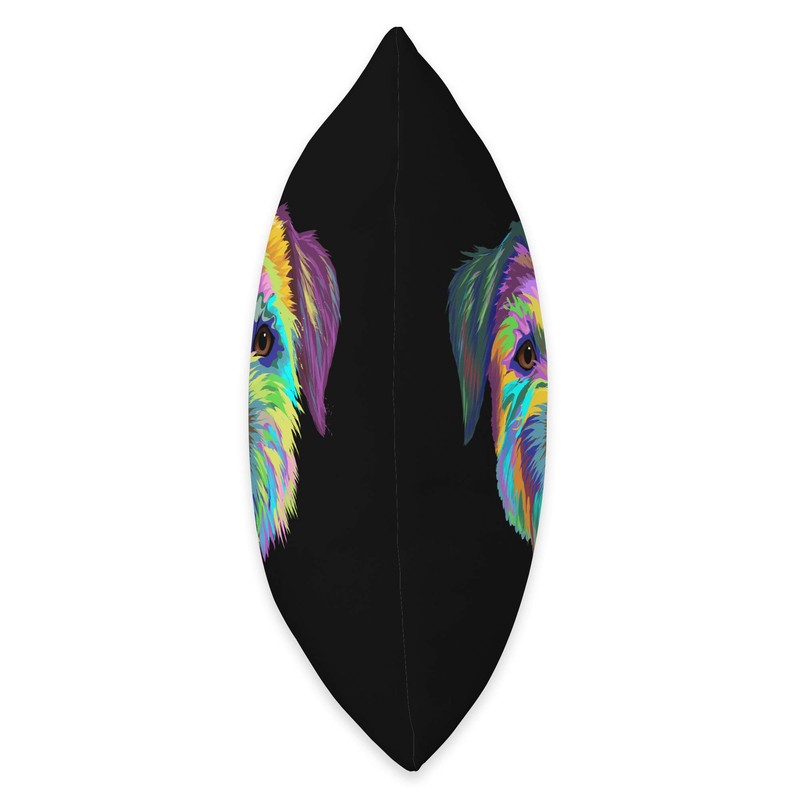 Colourful Dog Border Terrier Throw Pillow