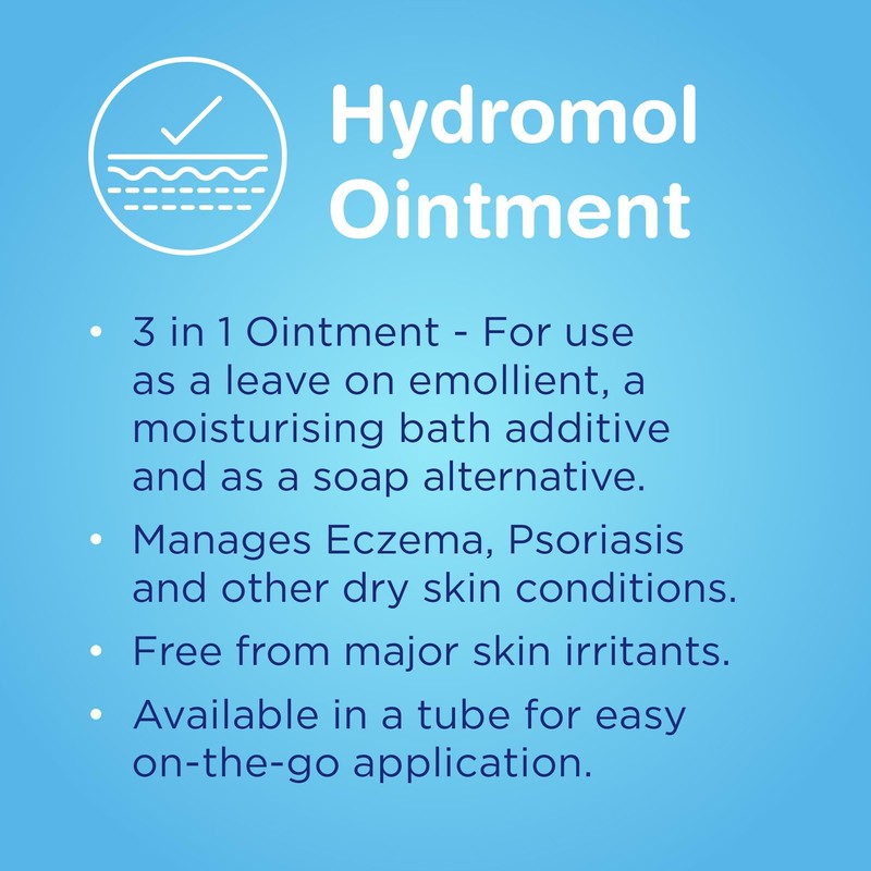 Hydromol Ointment, 125 g, For the Management of Dermatitis, Eczema,