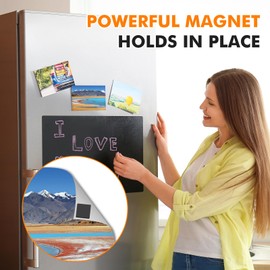 120 Pcs Magnetic Squares with Adhesive Backing Large Magnetic Sheets with Adhesive Backing Square Magnetic Strips with Adhesive Backing for Crafts, School, Home, Office, DIY Projects (2.0" x 0.08")