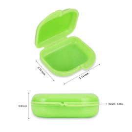 Annhua Denture Holder Retainer Case for Orthodontic Mouthpiece, Clear Aligner Mouthguard Storage Box with Vent Holes Green - Light & Small, Easy to Use and Carry