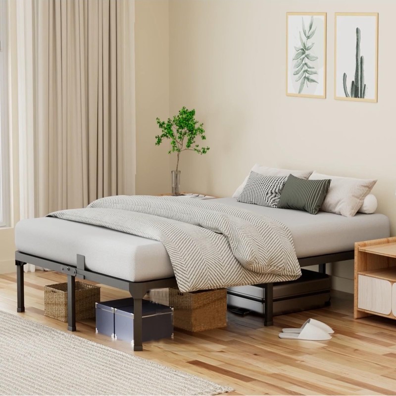 ROIL 14 Inch Twin Size Bed Frame with Mattress Slide