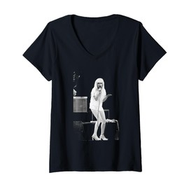 Womens 80s Pop Star Cyndi Lauper Live in Liverpool 1990 V-Neck T-Shirt