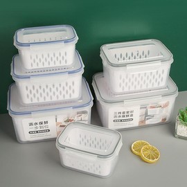 Fridge  Fruit Storage Containers for Fridge Produce Saver Containers Bins with Lid & Removable Drain Colanders Refrigerator Storage Organizer for Salad, Vegetable, Berry, Lettuce - Style: Random 1 set of colors
