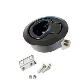 WJSKDQ Boat Latches Flush Pull Slam Latch for Boat Boor Latches Handle Style Black 1/4'' Door Cabinet Hardware of 2PCS Black Zinc Alloy