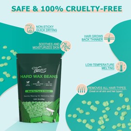 VENNCO Hard Wax Beads, 1lb Wax Beans For Coarse Hair Removal Sensitive Skin With Pure Aloe Vera, For Face Eyebrow Leg Bikini Brazilian Waxing, Perfect For Full Body & All Hair Types At Home