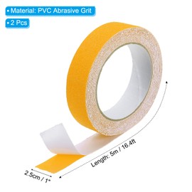 PATIKIL Anti-Slip Tape Stair Anti-Slip Tape Outdoor Indoor Tape 2 Pieces 5m x 2.5 cm Step Anti-Tip Tape Easy to Apply Safety Waterproof Safety Tape Yellow
