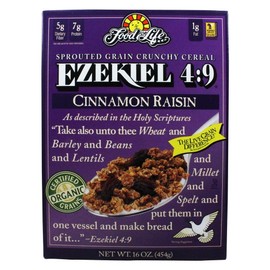 Food For Life Baking Co. Cereal - Organic - Ezekiel 4-9 - Sprouted Whole Grain - Cinnamon Raisin - 16 oz - case of 6