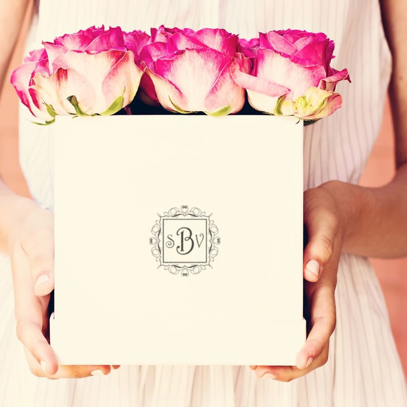 Acorn Sales Harrington Hearts Monogram Rubber Stamp